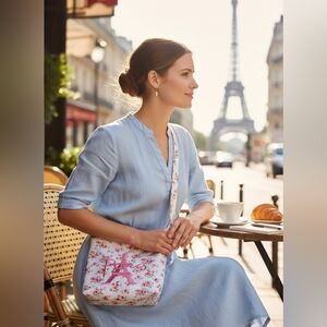 NWOT Floral Paris Crossbody Bag